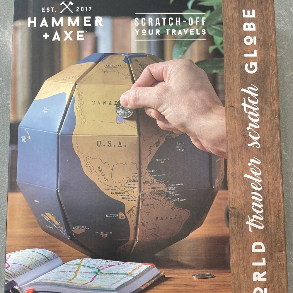 Hammer + Axe World Scratch Off Globe